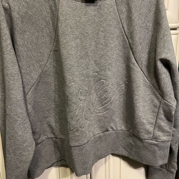 Nike Crop Sweatshirt Women's Large Long Sleeve Graphic Logo - Picture 3 of 5